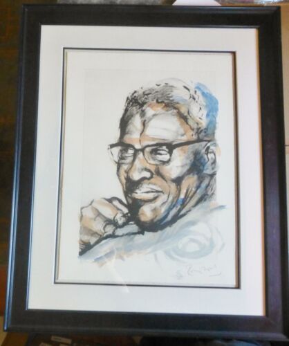 RONNIE WOOD Howlin Wolf HAND SIGNED ROLLING STONES MIXED MEDIA Blues FRAMED art