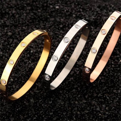 Steel Rose Gold New Hot Sale Bracelet with Diamond Titanium Bracelet Accessories - Picture 2 of 17