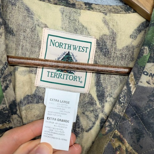 Vintage Northwest Territory Vest Men's XL Green Camo Trebark All Over Hunting - Picture 4 of 8