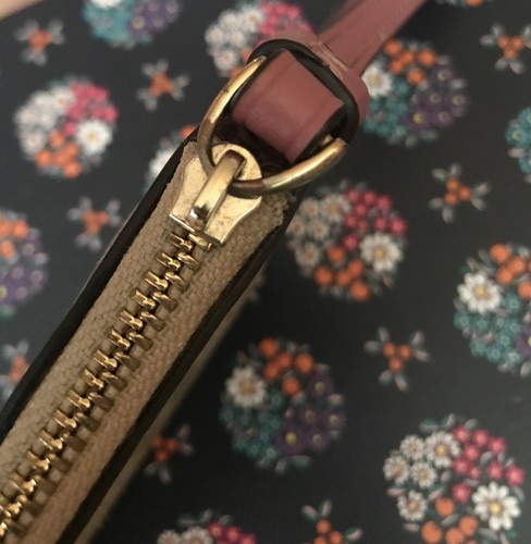 Coach Signature Corner Zip Wristlet Purse Light Khaki & Rose 58035 - Picture 5 of 7