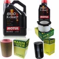 MANN-FILTER Inspektionspaket 6L Motul 8100 X-Clean+ 5W-30 FüR Vw Transporter Iv