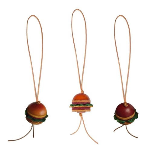 Sturdy Genuine Leather Hamburger Decoration for Distinctive Bag Styling - 第 1/11 張圖片