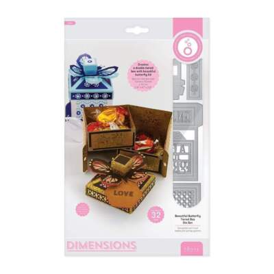Tonic Studios Dimensions Stanzschablone 32tlg. - Beautiful Butterfly Tiered Box