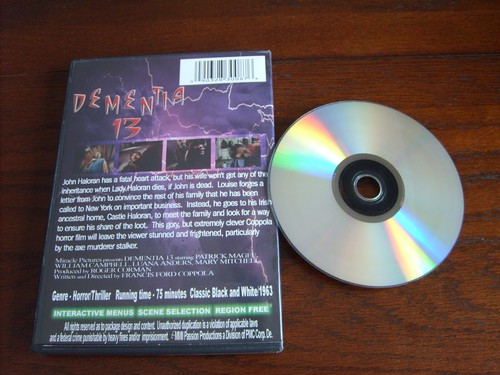 Francis Ford Coppola's DEMENTIA 13 (DVD,1963,FS)~B&W~Produced by ROGER CORMAN! - Picture 2 of 2