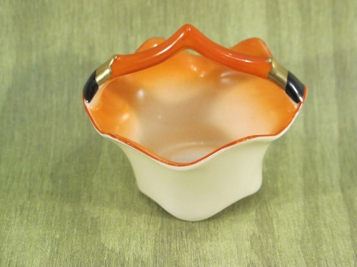 SET 2 mini BASKET Noritake 1930's JAPAN Porcelain Orange Yellow Hand painted - Picture 6 of 12