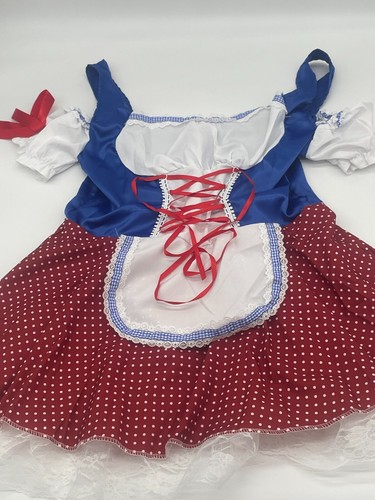 Rot, weiß, blau sexy Oktoberfest Trachten bayrisches Dirndl Kleid, Lg *NEU* - Bild 4 von 7