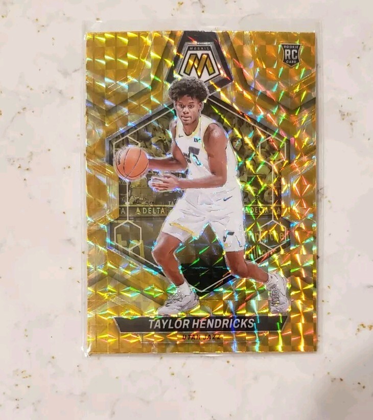 2023-24 Mosaic Taylor Hendricks Utah Jazz Yellow Reactive Prizm RC #221