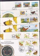 Alderney Isle of Man Jersey Butterflies Moths choice of FDC & Presentation Packs