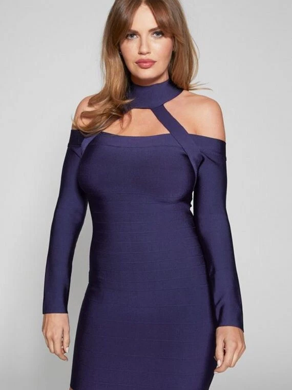 NWT Guess by Marciano purple bandage dress size XS eBay
