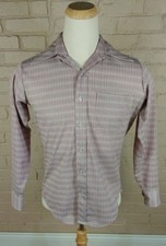 Vintage Disco 60s 70s Mod Mid Century Retro Big Collar Surf Hippie Shirt M