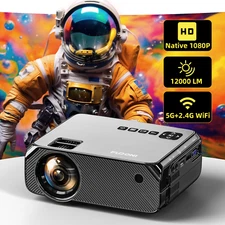 Projector 12000 Lumens 4K 1080P FHD 5G WiFi LED Movie Video Home Theater HDMI AV