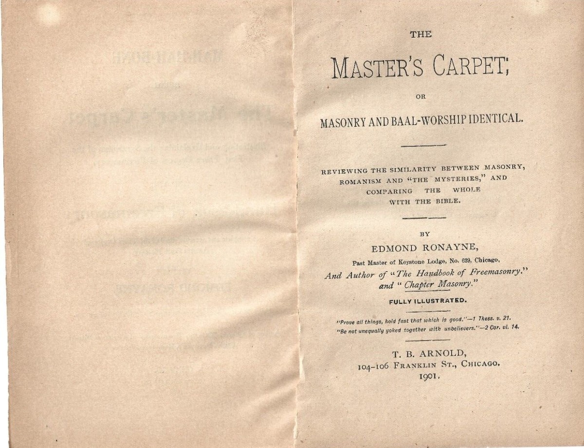 Masonic Mason Freemasonry Ritual Secret Society Book Illustrated