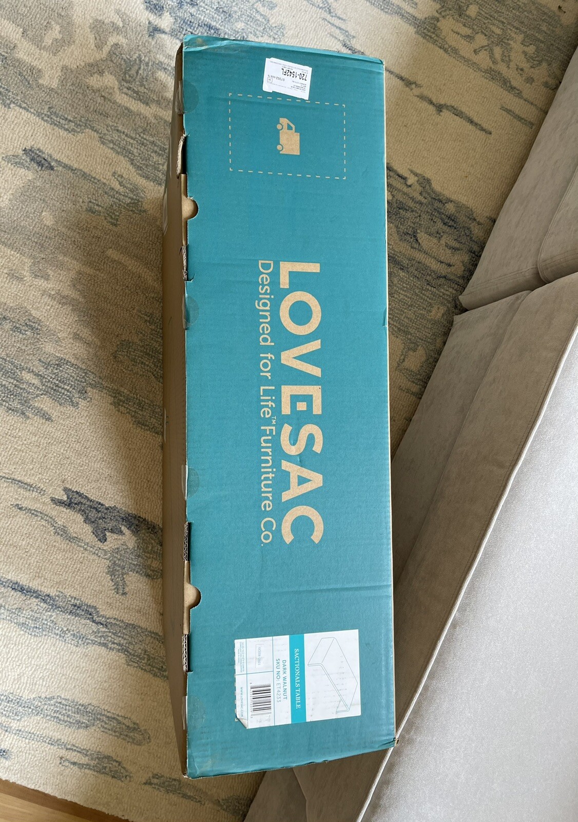 NEW In Box LOVESAC Sactionals Table Tray Dark Walnut eBay