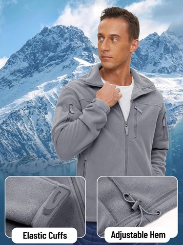 Mens Fleece Jacket Full Zip Winter Jackets Lightweight Warm Outdoor Hiking Coats - Picture 5 of 84