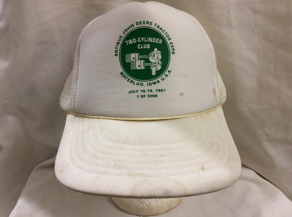 trucker hat baseball cap ANTIQUE JOHN DEERE TRACTOR EXPO retro vintage rave cool