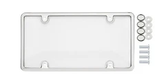 Chrome/Clear License Plate Frame and Cover for Auto Car Truck SUV
