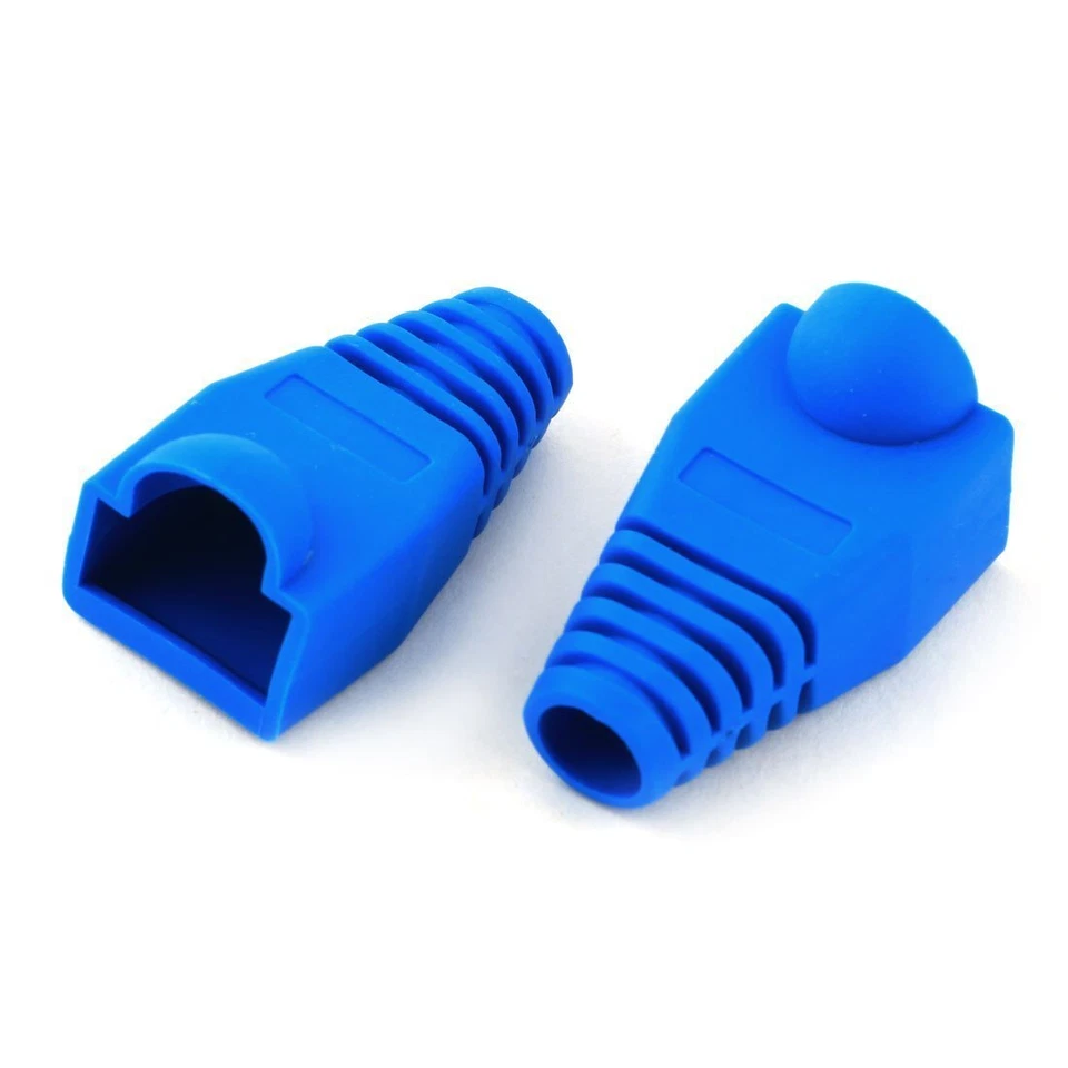 100 pcs Cat5e/Cat6/RJ45 Ethernet Cable Connector Strain Relief Boots Blue - Image 2 of 4