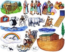 Noahs Ark Felt Figures for Flannel Board Old Testament Bible Story Interactive