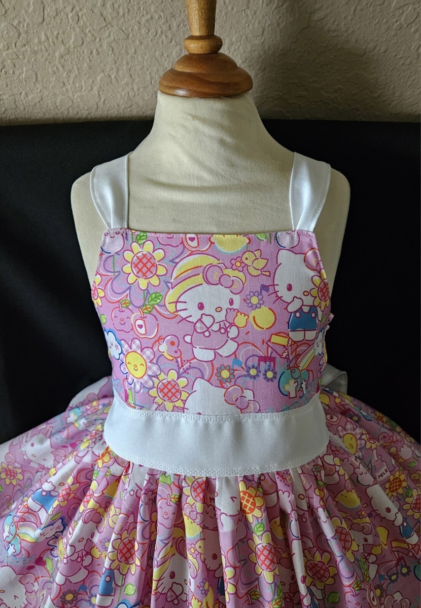 hello kitty dress birthday Custom Fit Pink White Polka Dots Adult Sissy by Lean  Leanne's Pretty Dresses hearted Kitty White wearing her iconic bow Hello Kitty Toddler Girls Square