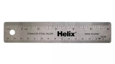 Helix Stainless Steel 6-Inch 6'' / 15cm Ruler 13006 with cork backing