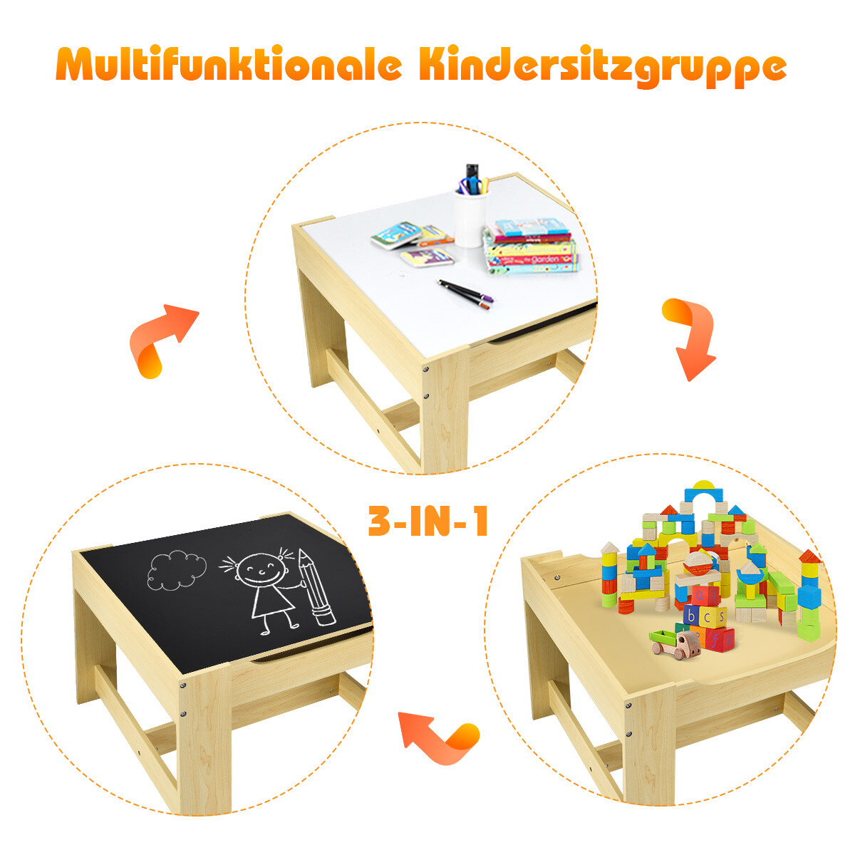 Costway BB5518NA 3 Teilig Kindersitzgruppen Set günstig Costway BB5518NA 3 Teilig Kindersitzgruppen Set günstig