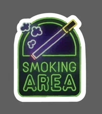 Smoking Area Sticker Neon Waterproof
