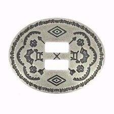 6 Conchos à lacer CHEYENNE - 33x44 mm - Vieux Nickel