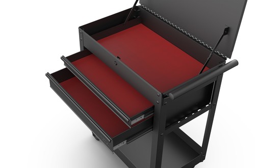 28in Steel Tool Cart Heavy Duty Storage Drawer Caster Wheels Garage Workshop US - Picture 3 of 10