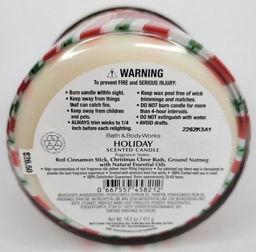 BATH & BODY WORKS HOLIDAY 3 WICK 14.5 OZ SCENTED CANDLE - Picture 5 of 5