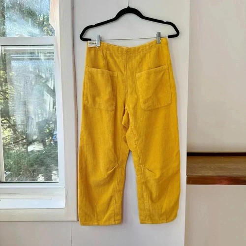 NWT We The Free Osaka Cord Jeans Mid Rise Pants Cropped Barrel Gold Yellow 27 - Picture 4 of 9