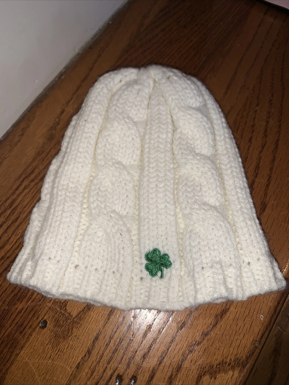 Man of Aran Knit Stocking Hat Beanie Toddler Ireland Ivory Irish Shamrock 💗198