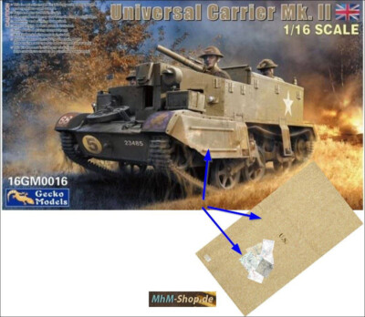 Gecko Models / Universal Carrier Mk.II + Decke(Stoff) + 6 Karten im Maßstab 1:16