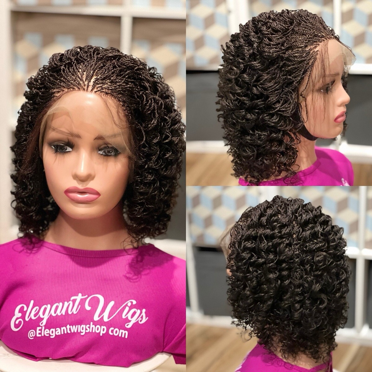 Hand made braided twist Wig Handmade Lace Fronted Senegalese Twists Braided Wig  main image 3