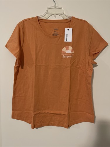 Sonoma Womens 2XL Orange Crewneck Short Sleeved Tshirt NWT! A201