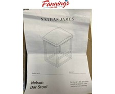 Opened Nathan James Nelson Backless Pub-Height Kitchen Counter Bar Stool 22103