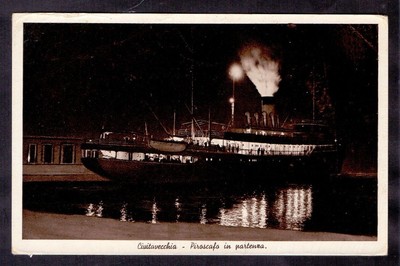 Rome Civitavecchia Pyroshull Ship Port Travelled Postcards 