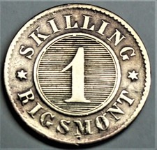 D&auml;nemark 1 Skilling Rigsmont 1856 Frederik VII. vz / xf mit Kapsel