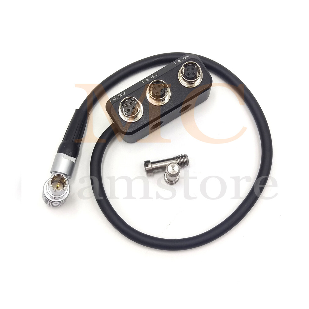 Right Angle 0B 2 Pin Male to 3 x Hirose 4 Pin Female，for Camera