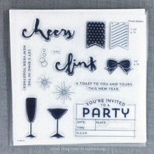 New Year's Cheer S1611 CTMH Close to my Heart Acrylic Stamps Party Invitation