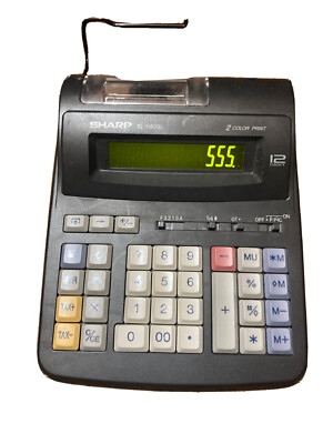Sharp 12-Digit 2 Color Printing Calculator Adding Machine EL-1192BL