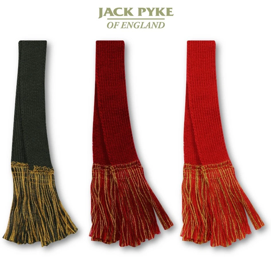 JACK PYKE GARTERS SHOOTING SOCK WOOL HUNTING TASSLES SELF TIE GREEN RED BURGUNDY