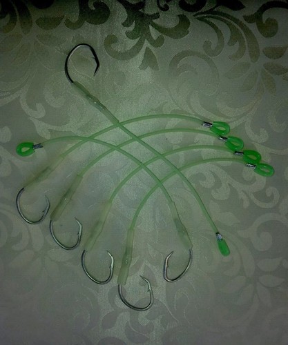 23CM LONG X 6 DROPPERS STRONG TUNA CIRCLE HOOKS 13/0 150LB JAPAN LINES FULL LUMO - Picture 12 of 12