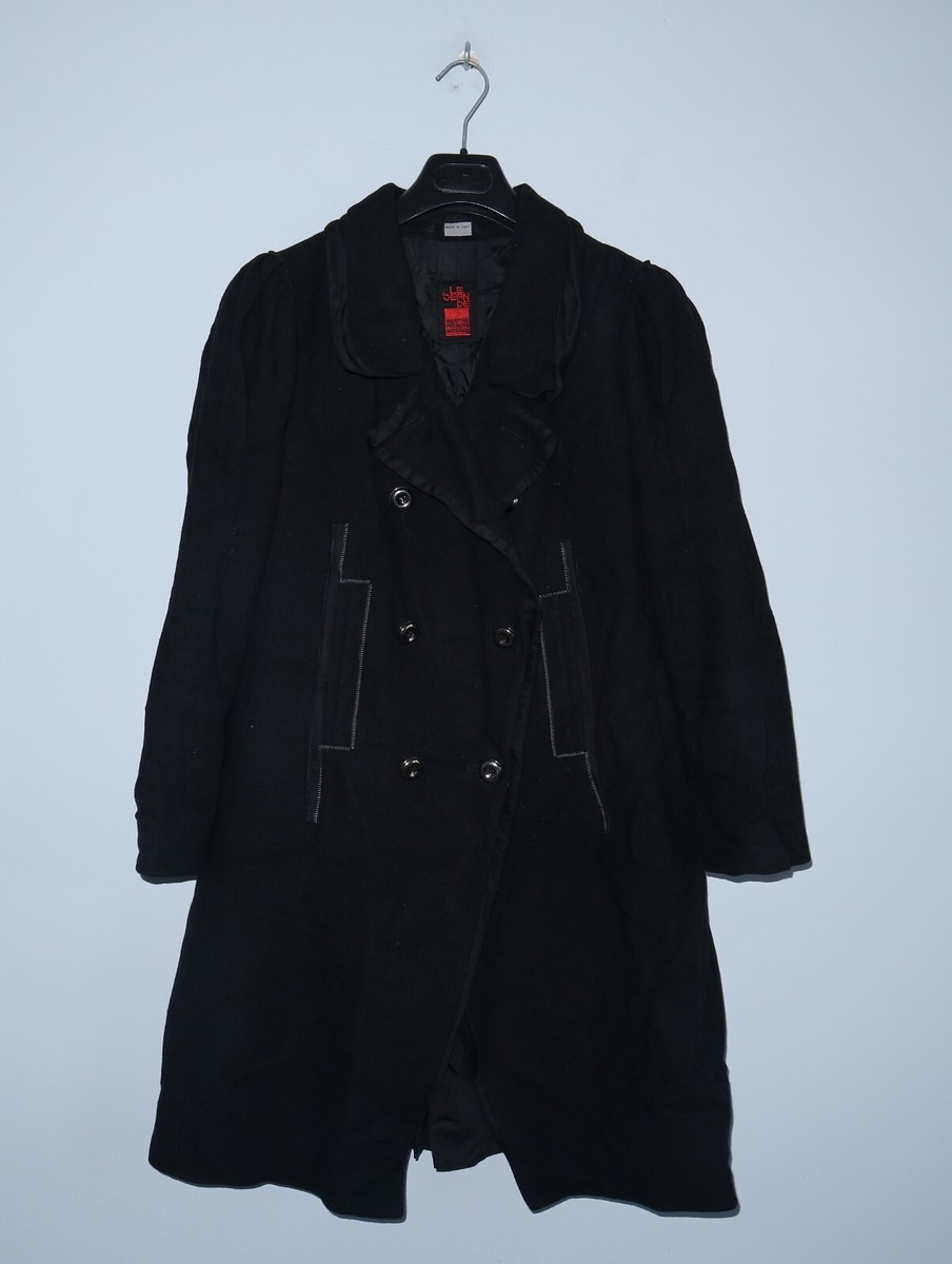 LE JEAN DE MARITHE FRANCOIS GIRBAUD Womens Black Wool Coat Jacket