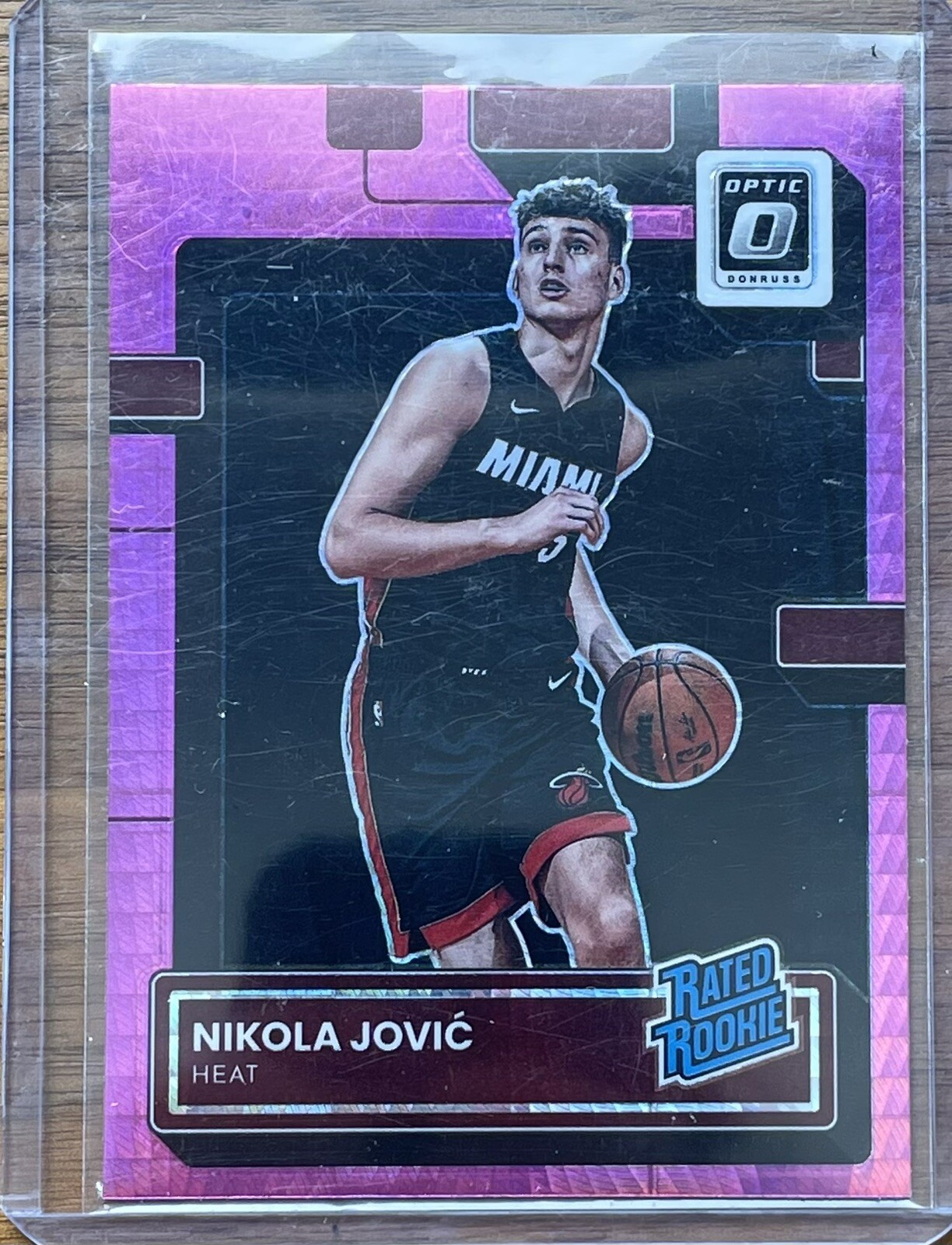 2022-23 Donruss Optic Nikola Jovic Pink Hyper Prizm Rated Rookie #224 Miami Heat