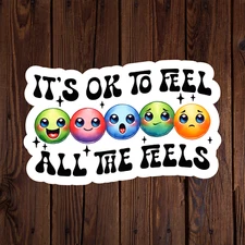 Mental health awareness sticker vinyl decal anxiety positivity it's ok to feel