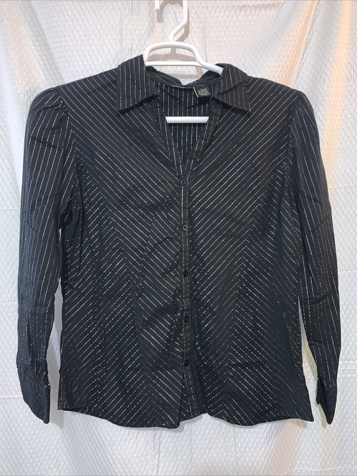 GNW Black/Silver Button Up Top Y2K Size Large