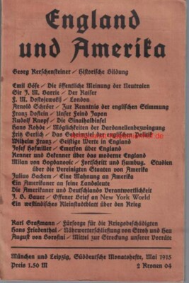 England und Amerika. Süddeutsche Monatshefte, Mai 1915,