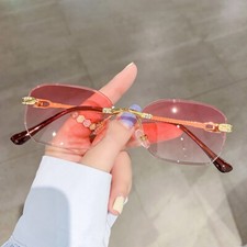 Fashion Luxury Mens Women Rimless Hip Hop Sunglasses Outdoor Shade Glasses UV400
