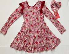 Strawberry Shortcake long sleeve bamboo twirl dress with clip on bow