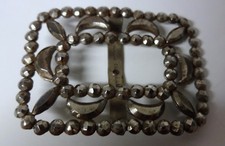 Vintage Art Deco Cut Steel Fancy Geometric Ornate Metal Shoe Buckle Clip